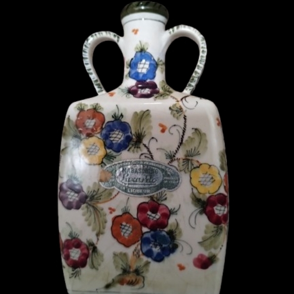 VTG Italian Lux Marmaca Mid-Century Italy Potter Floral Ceramic Liquor Bottle